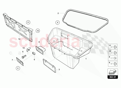 Part Diagram for Lamborghini 4T0971711