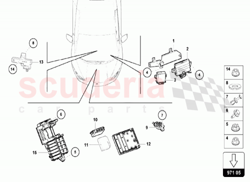 Part Diagram for Lamborghini 4S0971845