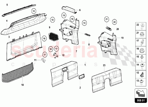 Part Diagram for Lamborghini 4T8867533QG8