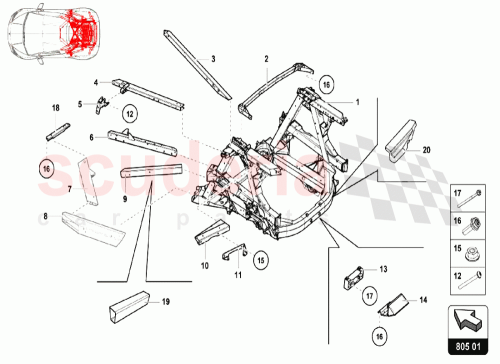 Part Diagram for Lamborghini 4S0813945K
