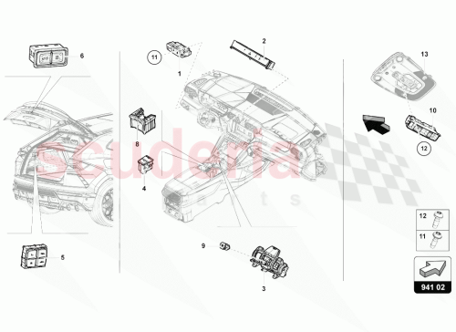 Part Diagram for Lamborghini 4N1941501C