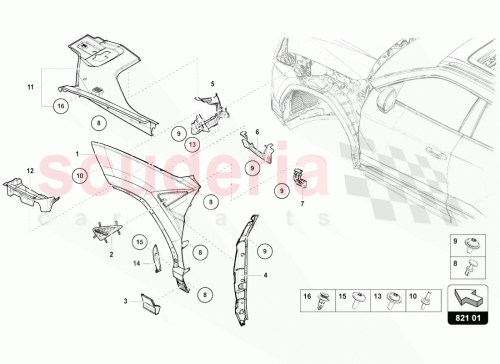 Part Diagram for Lamborghini 4ML821131A
