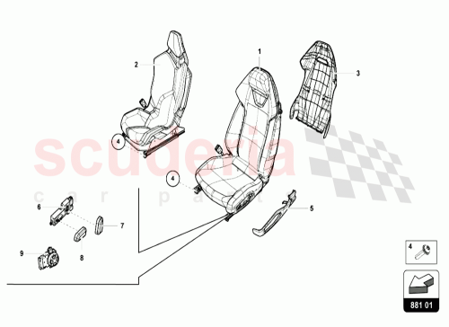 Part Diagram for Lamborghini 4T0881022A