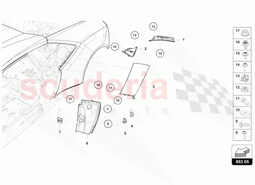 Part Diagram for Lamborghini 4T0853173D