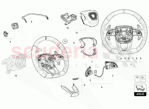 Part Diagram for Lamborghini 4ML419091E1KT