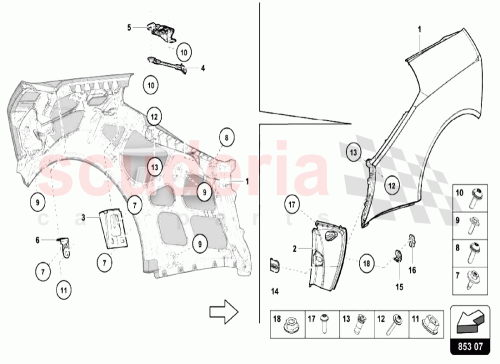 Part Diagram for Lamborghini 4T7809821B