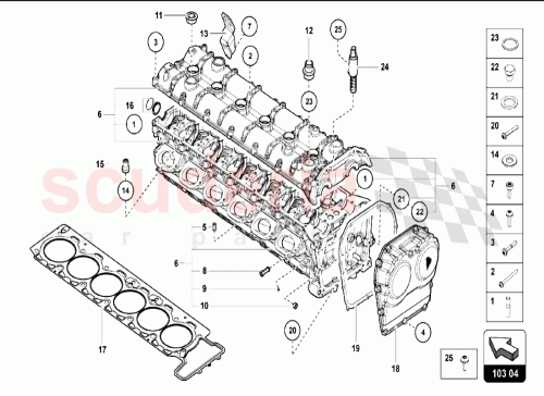 Part Diagram for Lamborghini 07M109153M