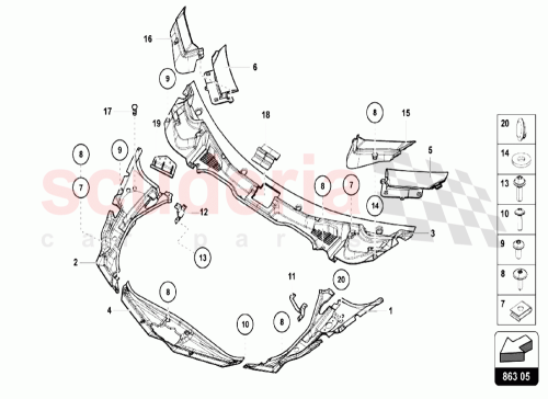 Part Diagram for Lamborghini 470853510G