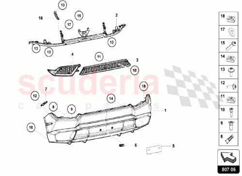 Part Diagram for Lamborghini 4T0807497L