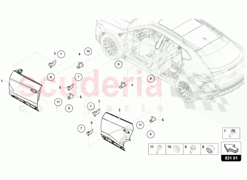 Part Diagram for Lamborghini 4ML831051A