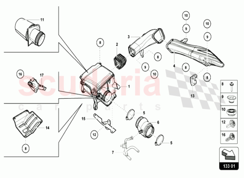 Part Diagram for Lamborghini 4S0133837G