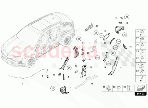 Part Diagram for Lamborghini 4ML867246B