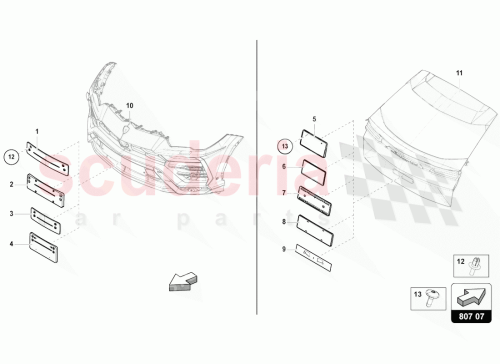 Part Diagram for Lamborghini 8D0853419F