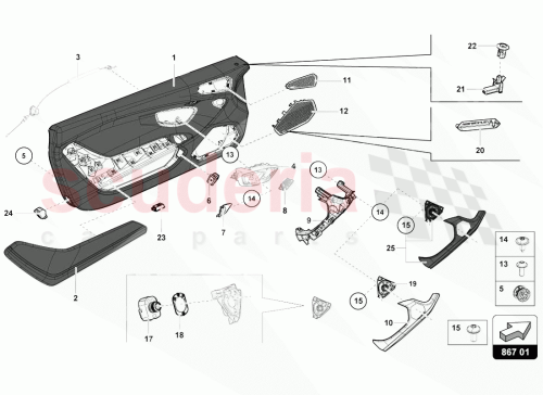 Part Diagram for Lamborghini 4T1867108BT