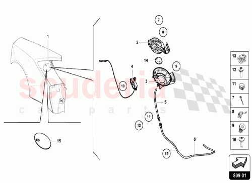 Part Diagram for Lamborghini 4T0809907A