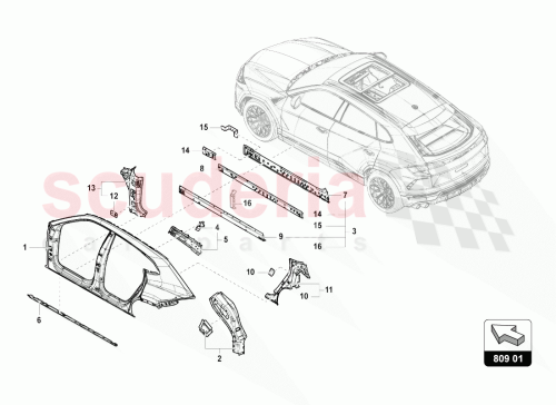 Part Diagram for Lamborghini 4M0809739B