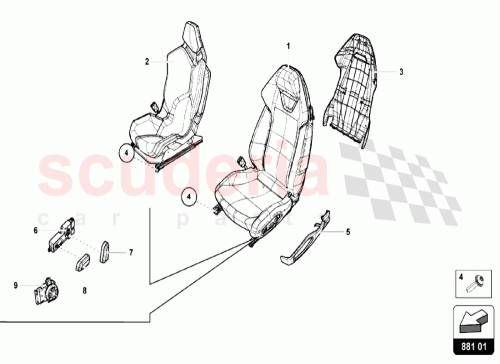 Part Diagram for Lamborghini 4T0881011C