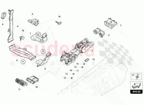 Part Diagram for Lamborghini 4M0819181