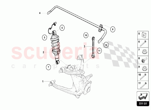 Part Diagram for Lamborghini 4S0511409