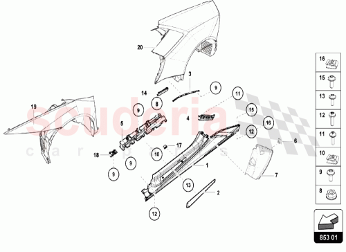 Part Diagram for Lamborghini 4T0853653