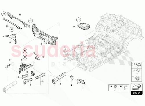 Part Diagram for Lamborghini 4M0805645B