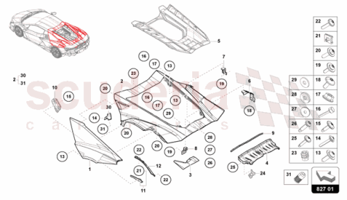 Part Diagram for Lamborghini 47B827025AGRU
