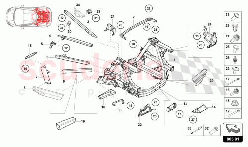 Part Diagram for Lamborghini 4T0810252C