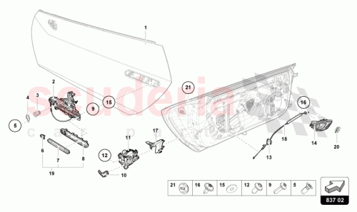 Part Diagram for Lamborghini 4T0837087