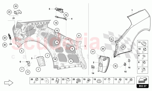 Part Diagram for Lamborghini 4T7809601D