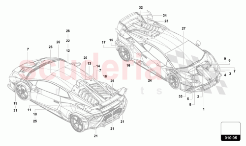 Part Diagram for Lamborghini 4T0010525H