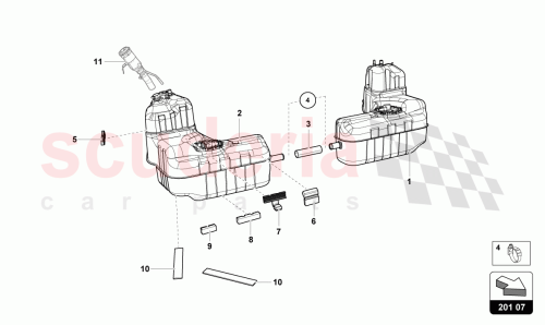 Part Diagram for Lamborghini 4S0201021F