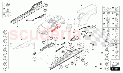 Part Diagram for Lamborghini 4T0853533IND