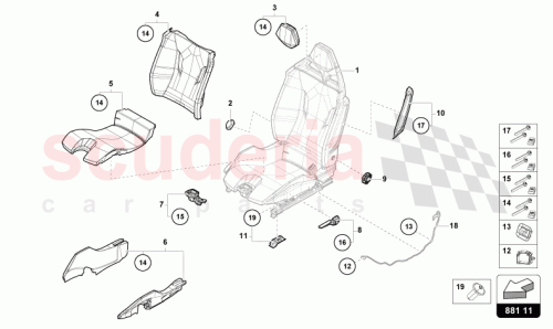 Part Diagram for Lamborghini 4T3881405A