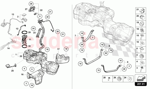 Part Diagram for Lamborghini 4M0201220K