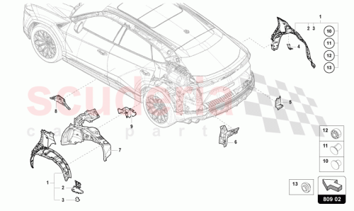 Part Diagram for Lamborghini 4M6809852A