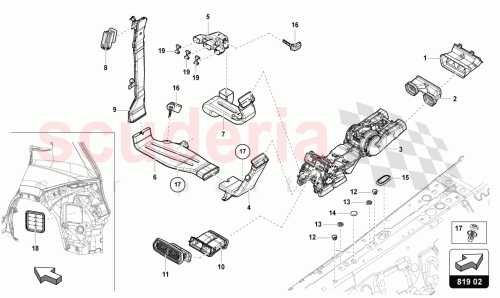 Part Diagram for Lamborghini 4M0819181B