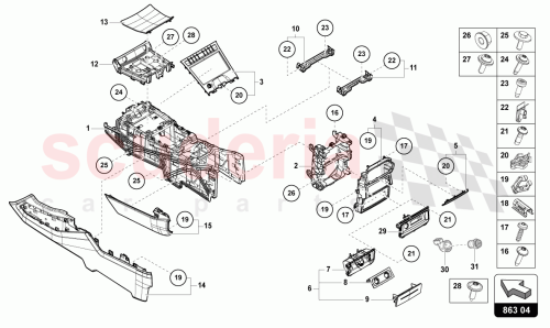 Part Diagram for Lamborghini 4ML863330A