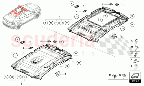 Part Diagram for Lamborghini 4ML86173650H