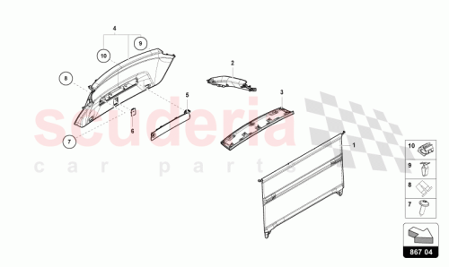 Part Diagram for Lamborghini 4ML867606B