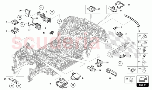 Part Diagram for Lamborghini 3G0962243D