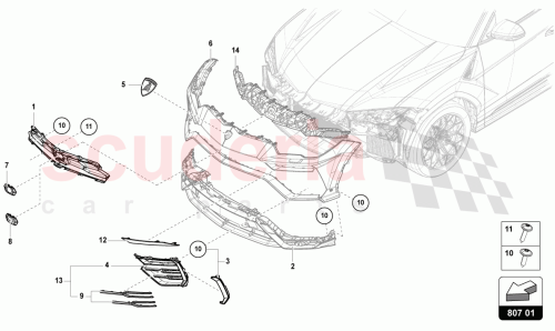 Part Diagram for Lamborghini 4ML807820D