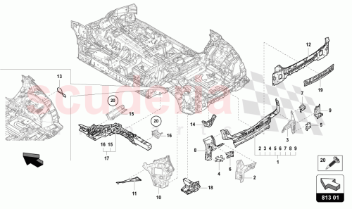 Part Diagram for Lamborghini 4M6813704A
