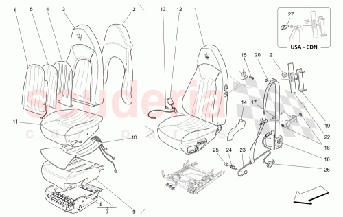 Part Diagram for Maserati 67514005