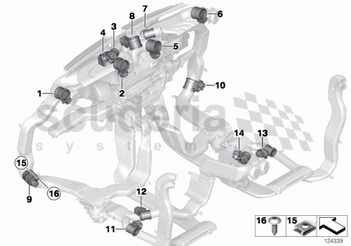 Part Diagram for Rolls Royce 64 22 0151656