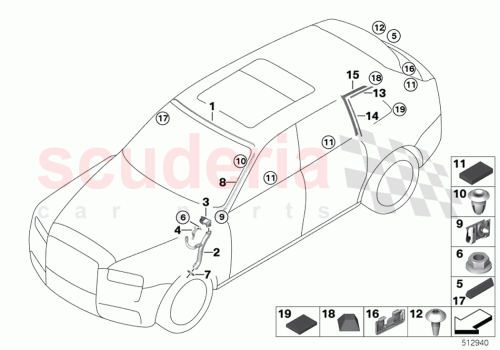 Part Diagram for Rolls Royce 61667456008
