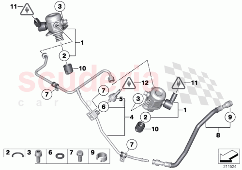 Part Diagram for Rolls Royce 11127588416