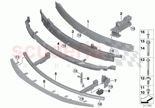 Part Diagram for Rolls Royce 51117495481