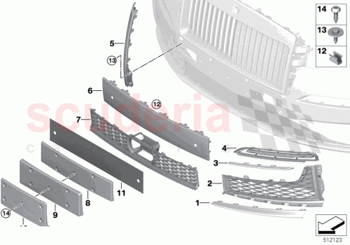 Part Diagram for Rolls Royce 51117495522